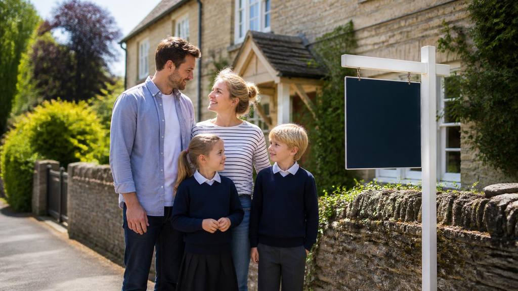 A family unpacking boxes in their new Kent home while their children look at a local map - Moving to Kent with school-age children: what parents need to know