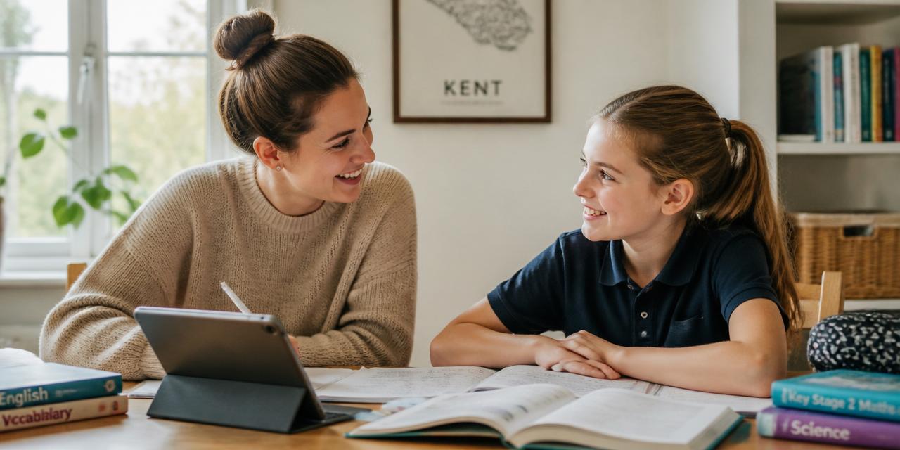 A friendly tutor helping a student with Kent Test and GCSE work