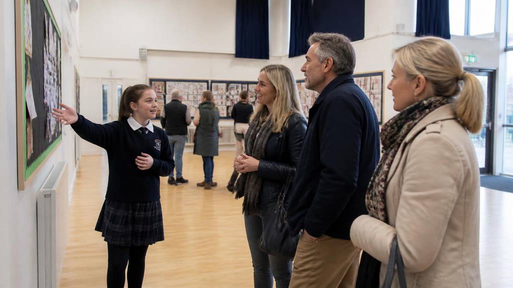 A school open evening tour with families visiting classrooms at a Kent school - School open days in Kent: what to look for when you visit