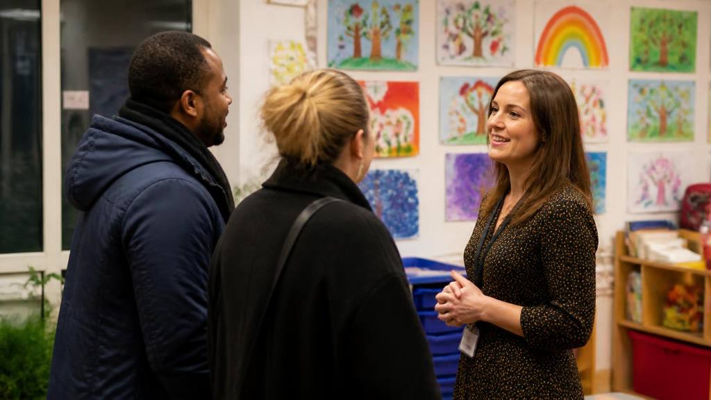 Parents and children being shown around a Kent secondary school on an open day - How to get the most from school open days in Kent
