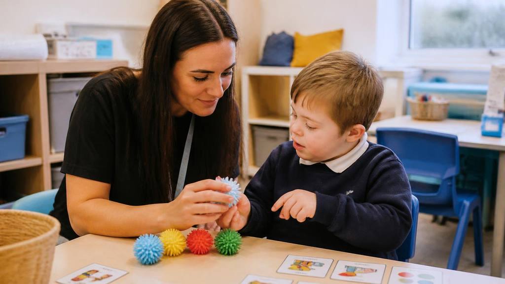 A teaching assistant supporting a child with additional needs in a Kent classroom - Finding the right SEND support: what to ask, and who can help