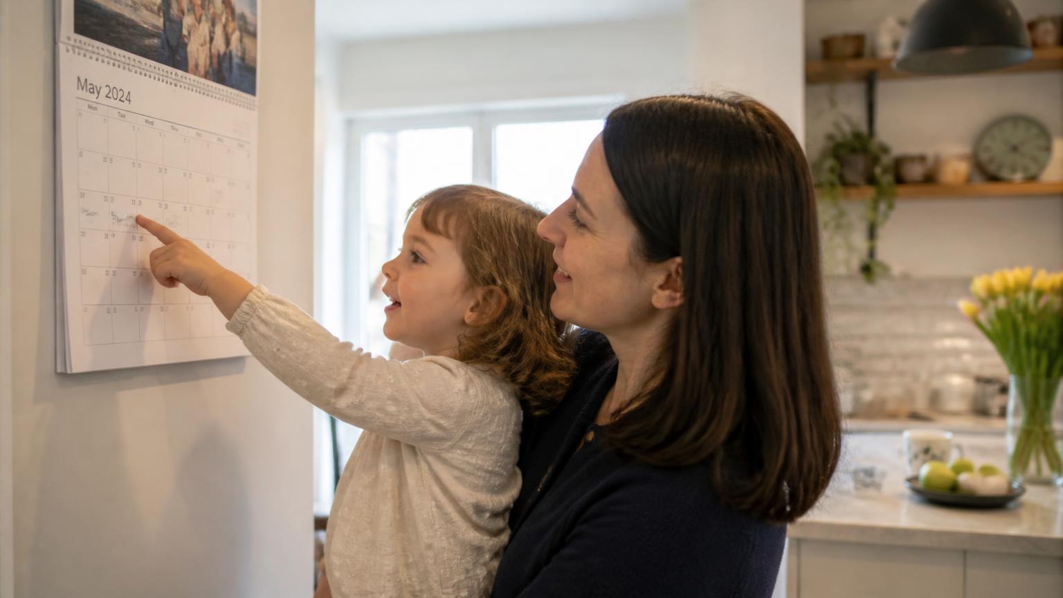 A parent and child looking at a calendar at home - Term-time holidays in Kent: the rules, the fines, and what actually happens